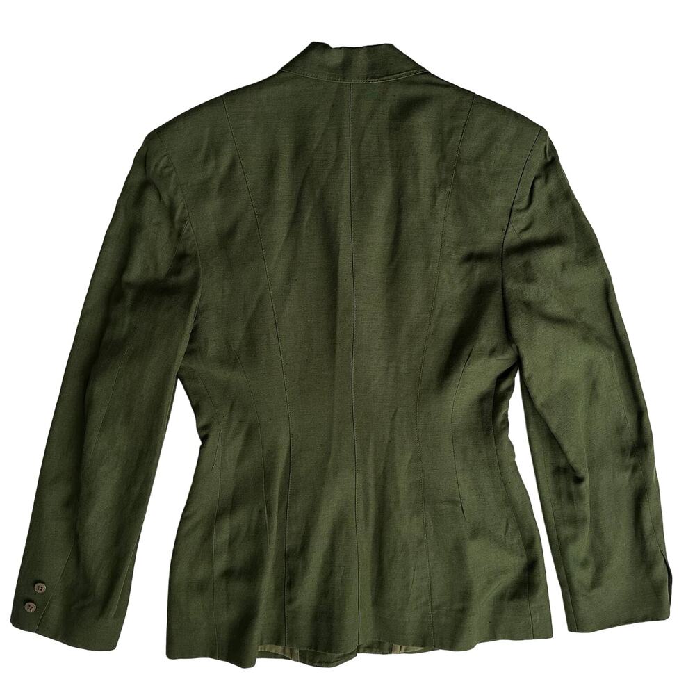 Don Algodon Vintage 90s‎ Madrid Spain Cotton Blazer Olive women 38 - Picture 2 of 7